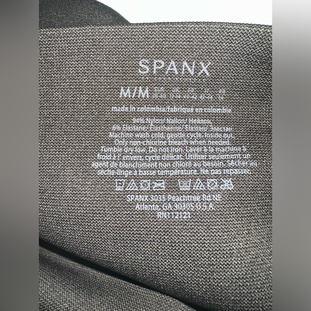 Spanx Seamless Side Ankle Zip Leggings Dark Army Green Women's Size Medium - Picture 3 of 5